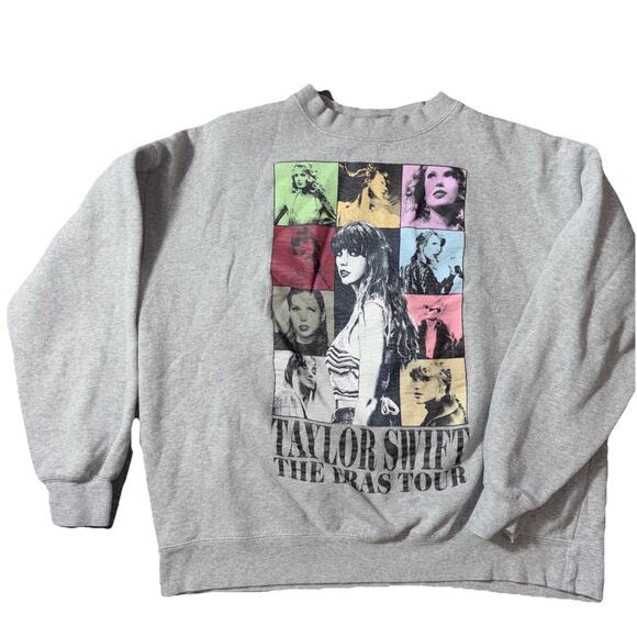 Taylor Swift Eras Tour Grey Crewneck Sweatshirt Top Small - Picture 1 of 8